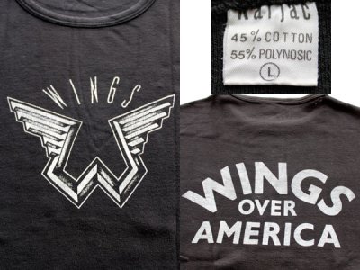 画像2: 70s ポルトガル製 WINGS  Tシャツ 黒