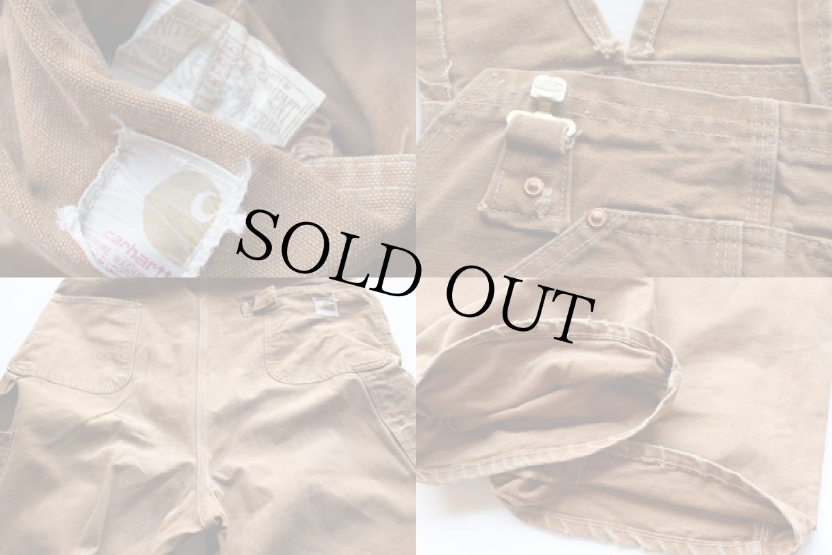 画像3: 70s carharttカーハート 山ポケ ダック地 ダブルニー オーバーオール (3)