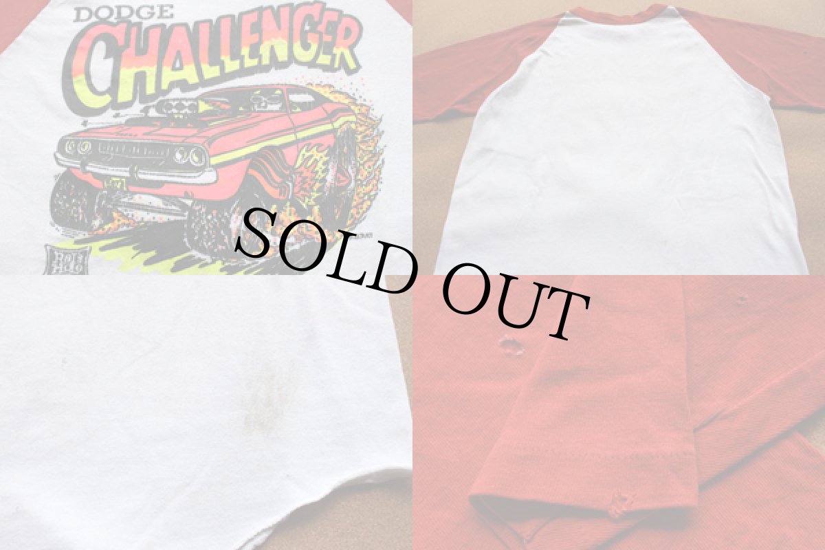 画像3: 70s DODGE CHALLENGER ツートン 七分袖 ラグランTシャツ (3)
