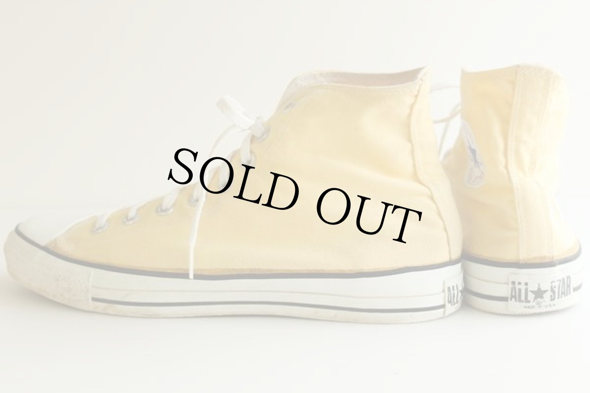 画像2: 90s USA製 CONVERSEコンバース ALL STARオールスターHI 薄黄 11 (2)