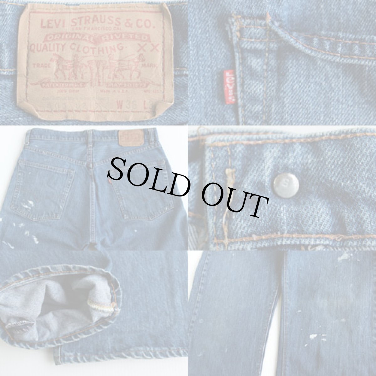 画像3: 70s USA製 Levi'sリーバイス 505 シングル 66前期 デニムパンツ ペンキ飛び w36 L33 (3)