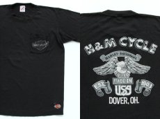 画像1: 80s USA製 HARLEY-DAVIDSON ハーレー ダビッドソン ポケットTシャツ L (1)