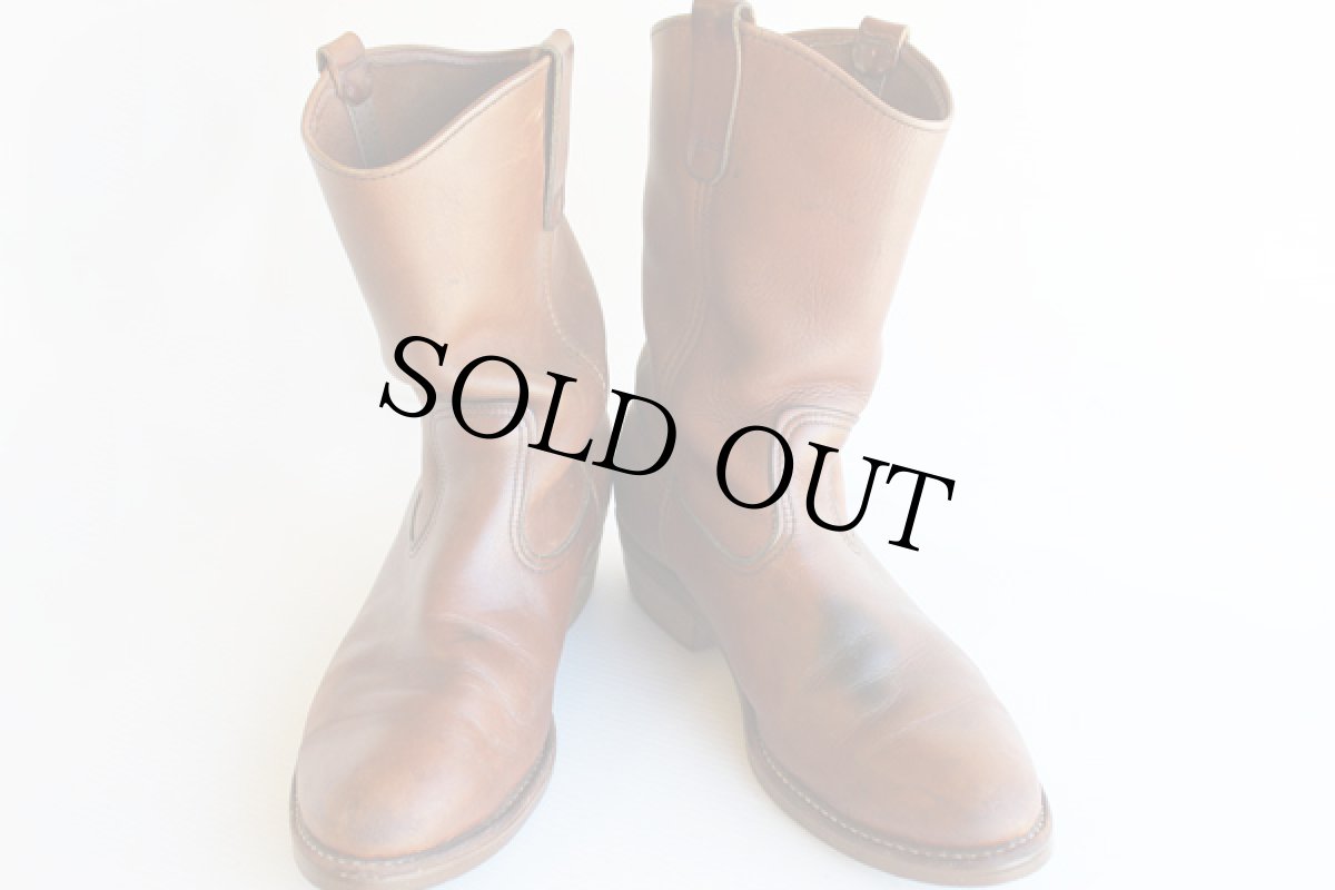 画像3: 80s USA製 REDWINGレッドウイング ペコスブーツ 茶 9.5D (3)