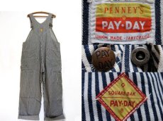 画像1: 50s USA製 PENNEY'S PAYDAY ヒッコリー オーバーオール (1)