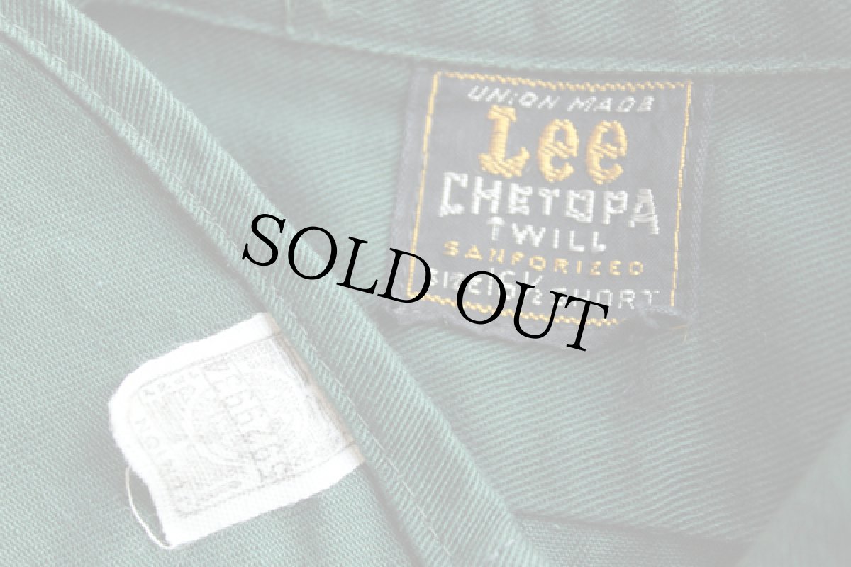 画像4: 50s Leeリー CHETOPA Phillips 66 パッチ&マチ付き ワークシャツ 深緑 (4)