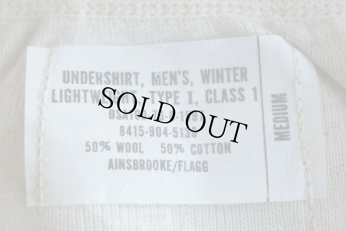 画像2: デッドストック★70s 米軍 ヘンリーネック ウール×コットン アンダーシャツ M (2)