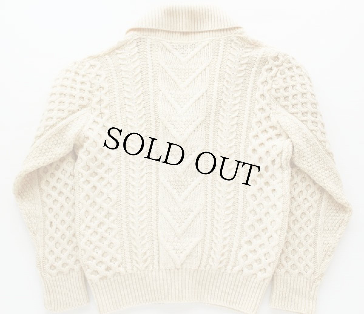 画像2: 70s USA製 PENDLETONペンドルトン ショールカラー ケーブル編み ウールニット カーディガン L (2)