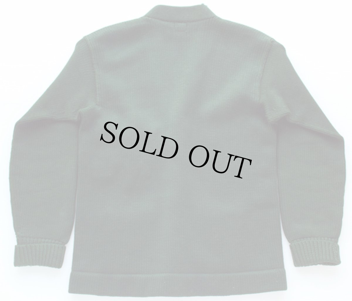 画像2: 40s NELSON KNITTING パッチ付き ローゲージ ウールニット レタードカーディガン 深緑 (2)