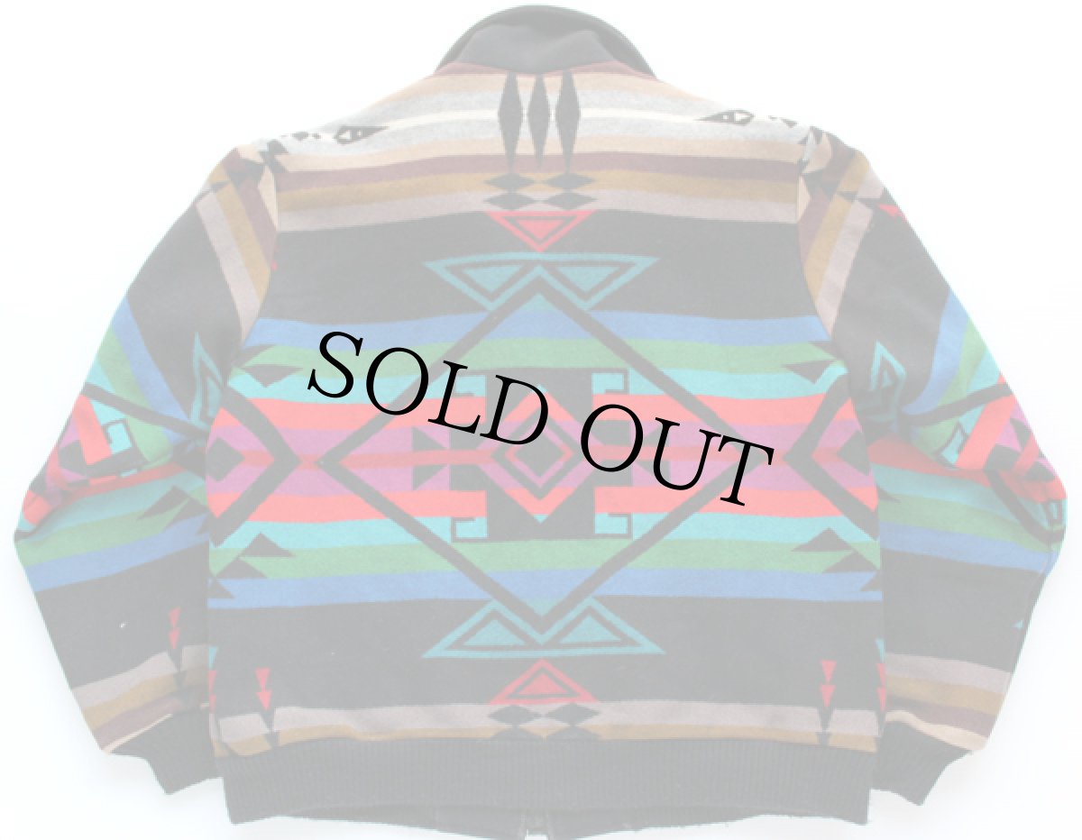 画像2: 80s USA製 PENDLETONペンドルトン ネイティブ柄 ウール ブランケットジャケット L (2)