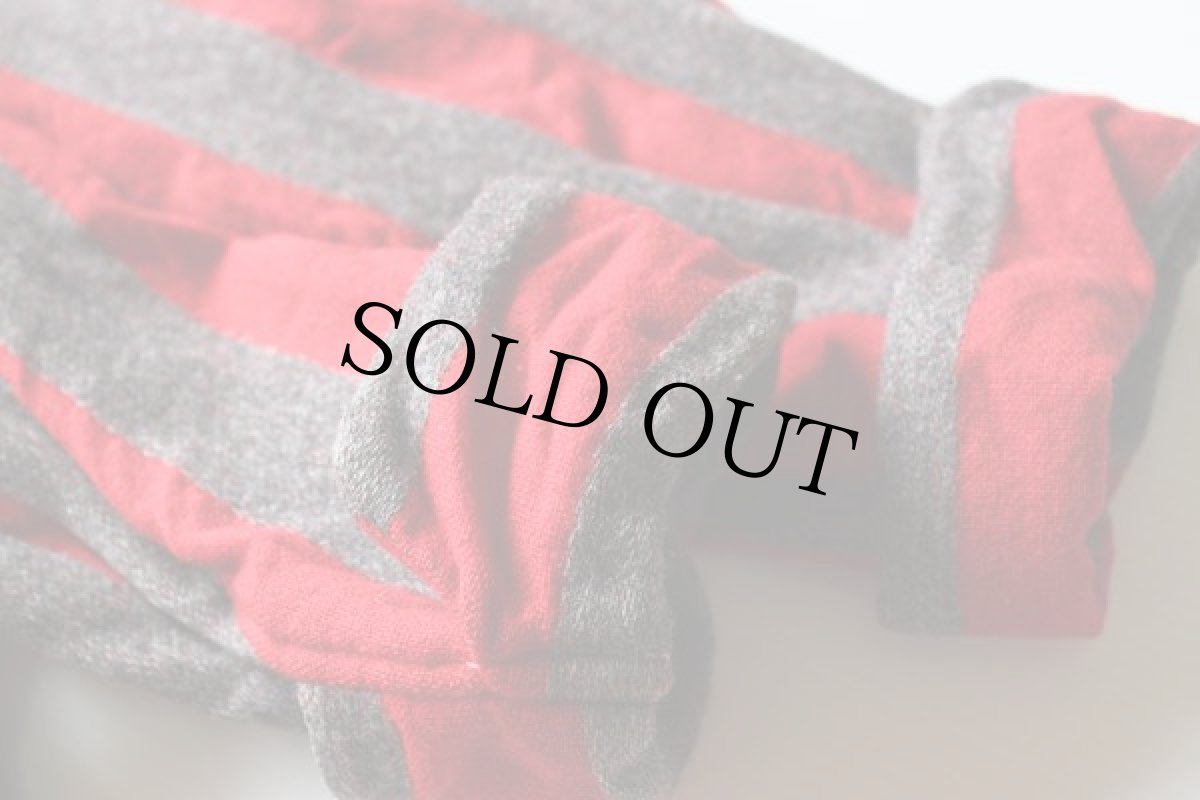 画像2: 40s UNKNOWN ストライプ ショールカラー ウールガウン (2)