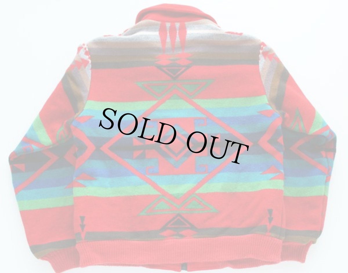 画像2: 80s USA製 PENDLETONペンドルトン ネイティブ柄 ウール ブランケットジャケット M (2)