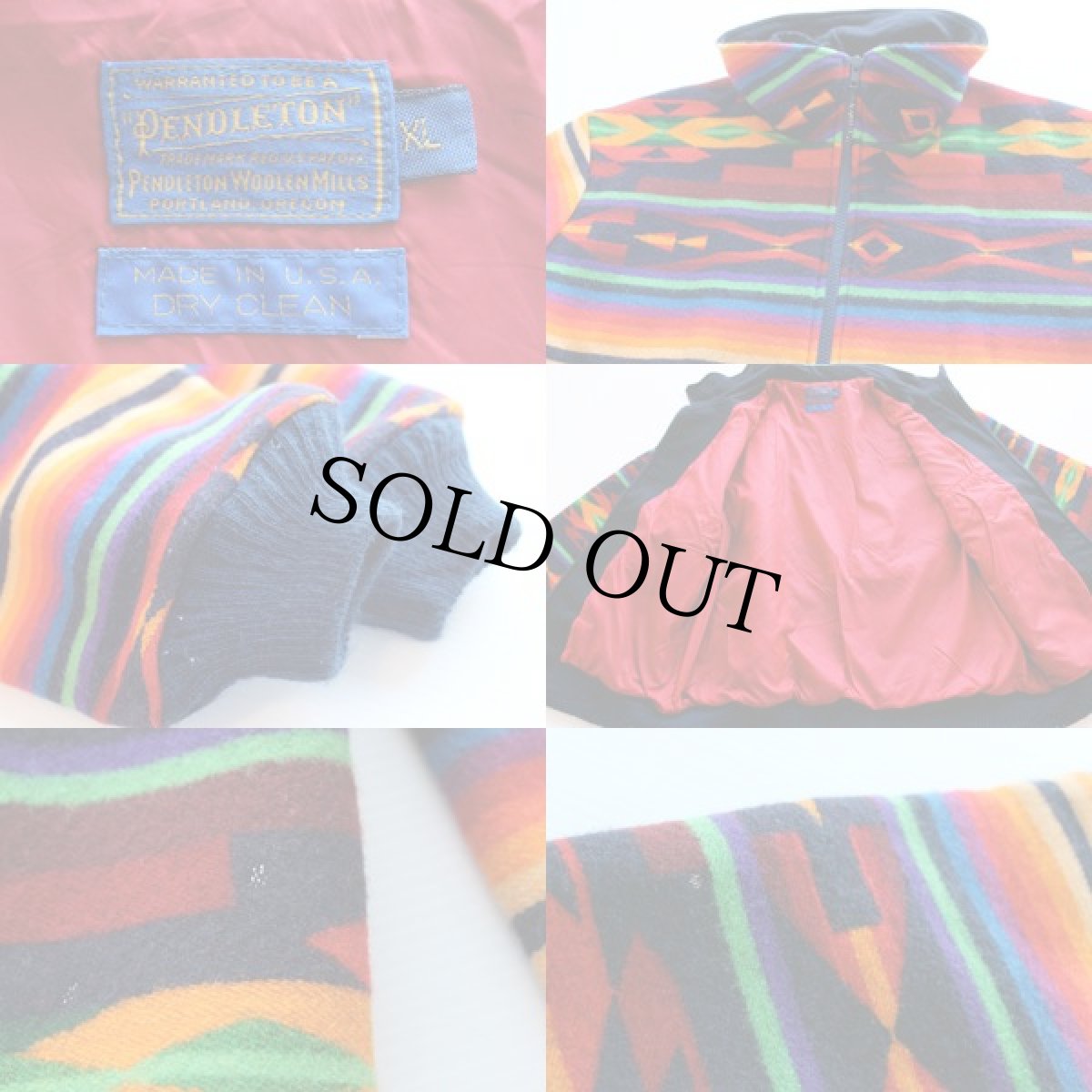 画像3: 80s USA製 PENDLETONペンドルトン ネイティブ柄 ウール ブランケットジャケット XL (3)