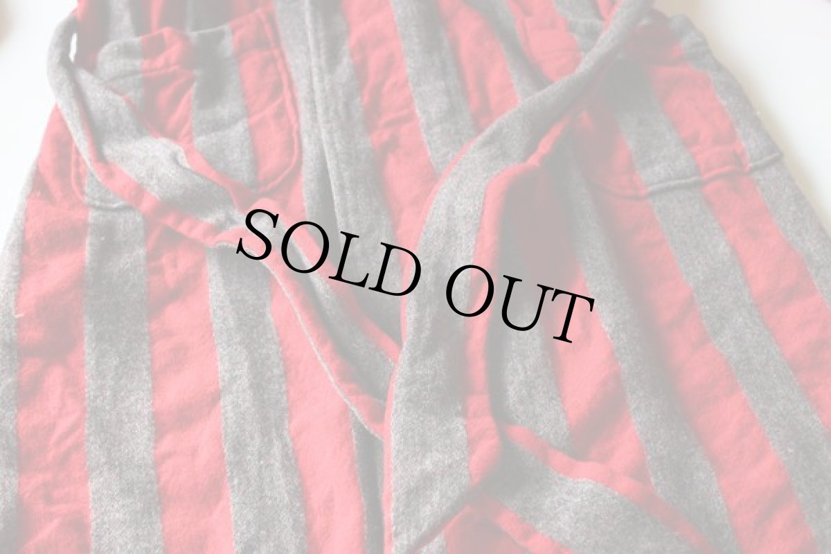 画像3: 40s UNKNOWN ストライプ ショールカラー ウールガウン (3)