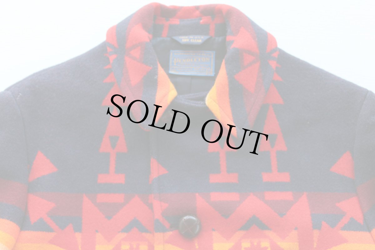 画像3: 80s PENDLETONペンドルトン チーフジョセフ ネイティブ柄 ウール ブランケット コート (3)