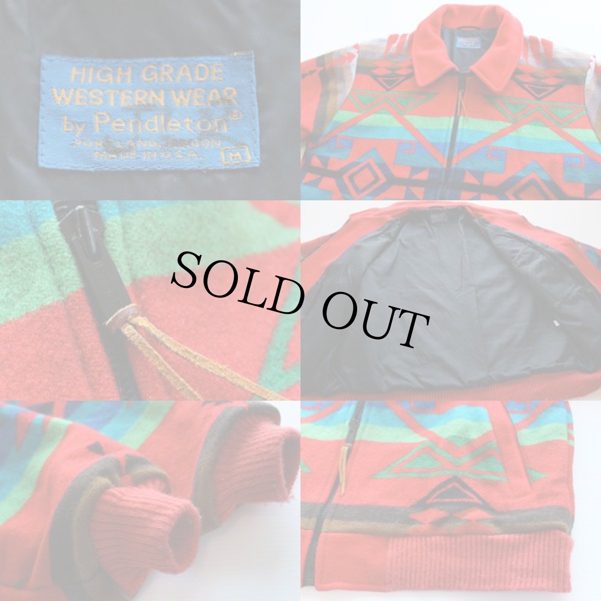 画像3: 80s USA製 PENDLETONペンドルトン ネイティブ柄 ウール ブランケットジャケット M (3)