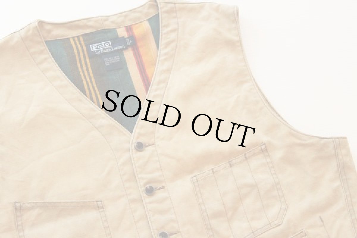 画像2: ポロ ラルフローレン コットン キャンバス ベスト L (2)