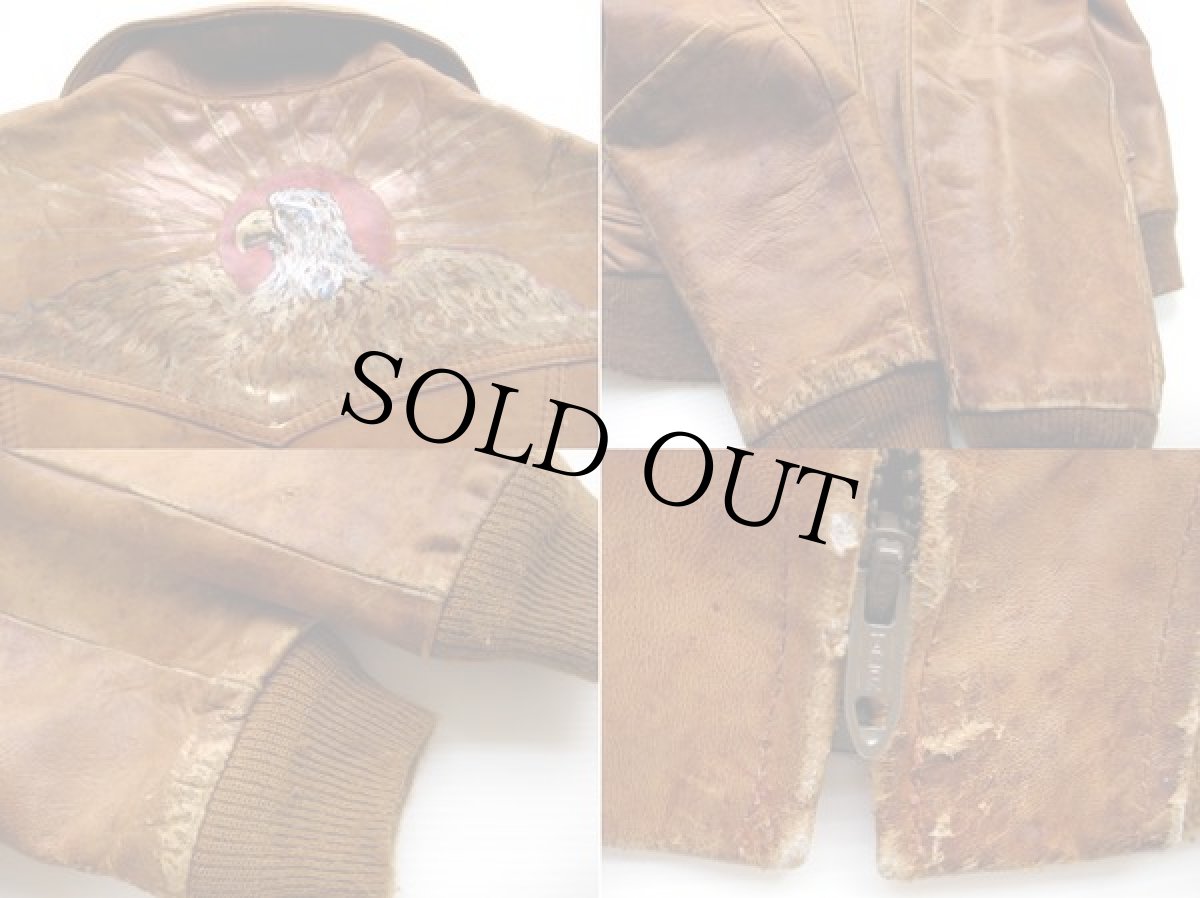 画像2: 70s WilliamBary ハンドペイント レザージャケット 40 (2)