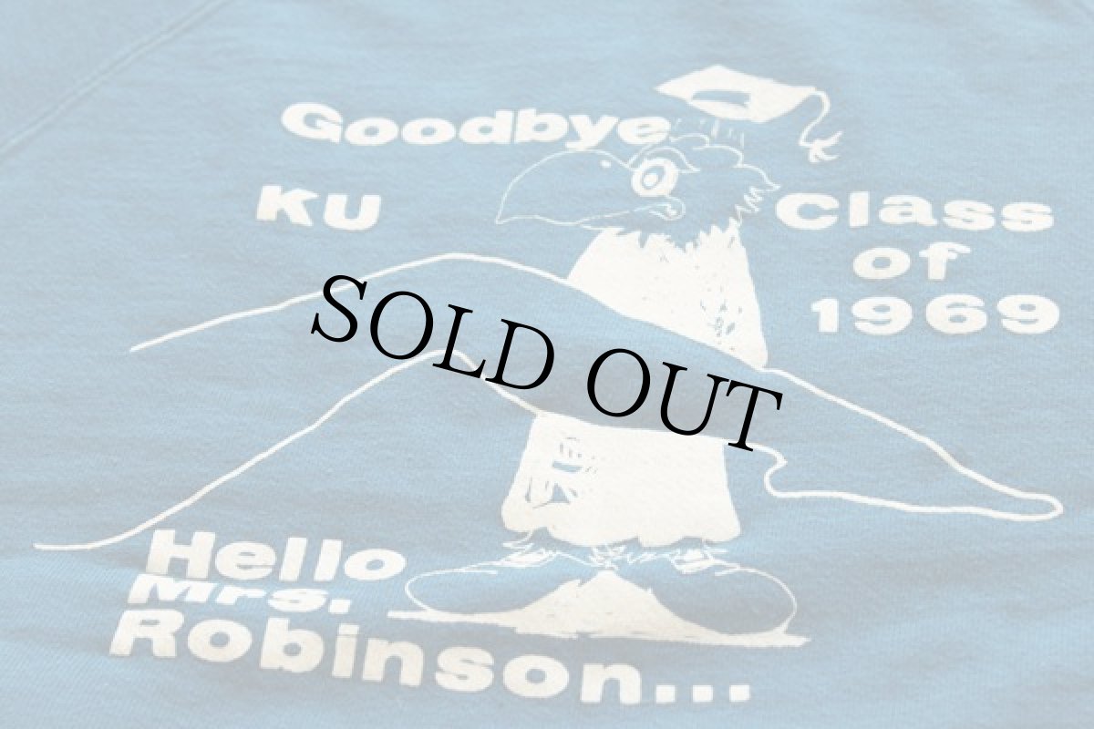 画像4: 60s カンザス カレッジ コットン スウェット 青 (4)