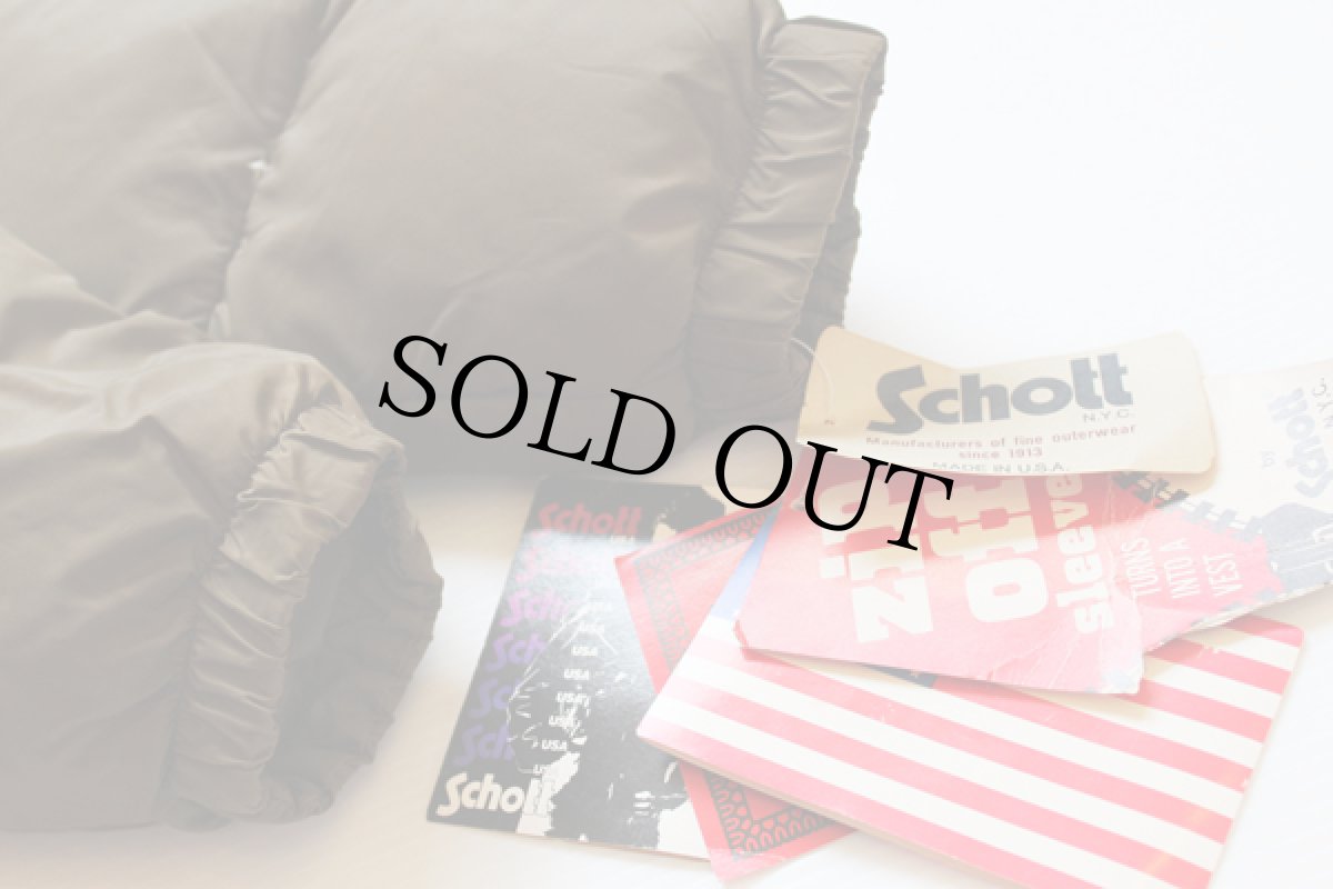 画像4: 80s USA製 Schottショット 2WAY レザー切り替え ダウンジャケット 38 (4)