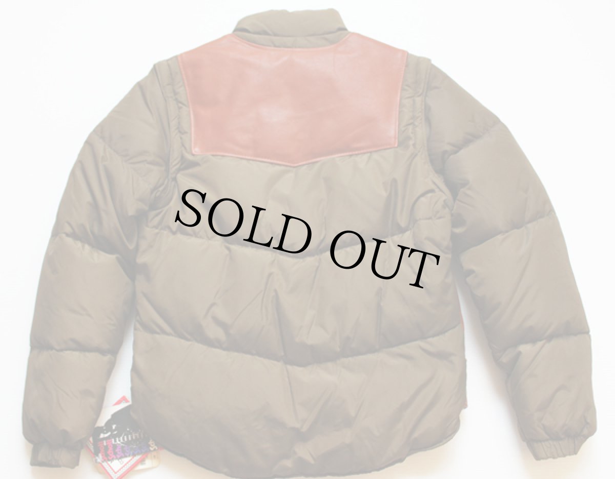 画像2: 80s USA製 Schottショット 2WAY レザー切り替え ダウンジャケット 38 (2)