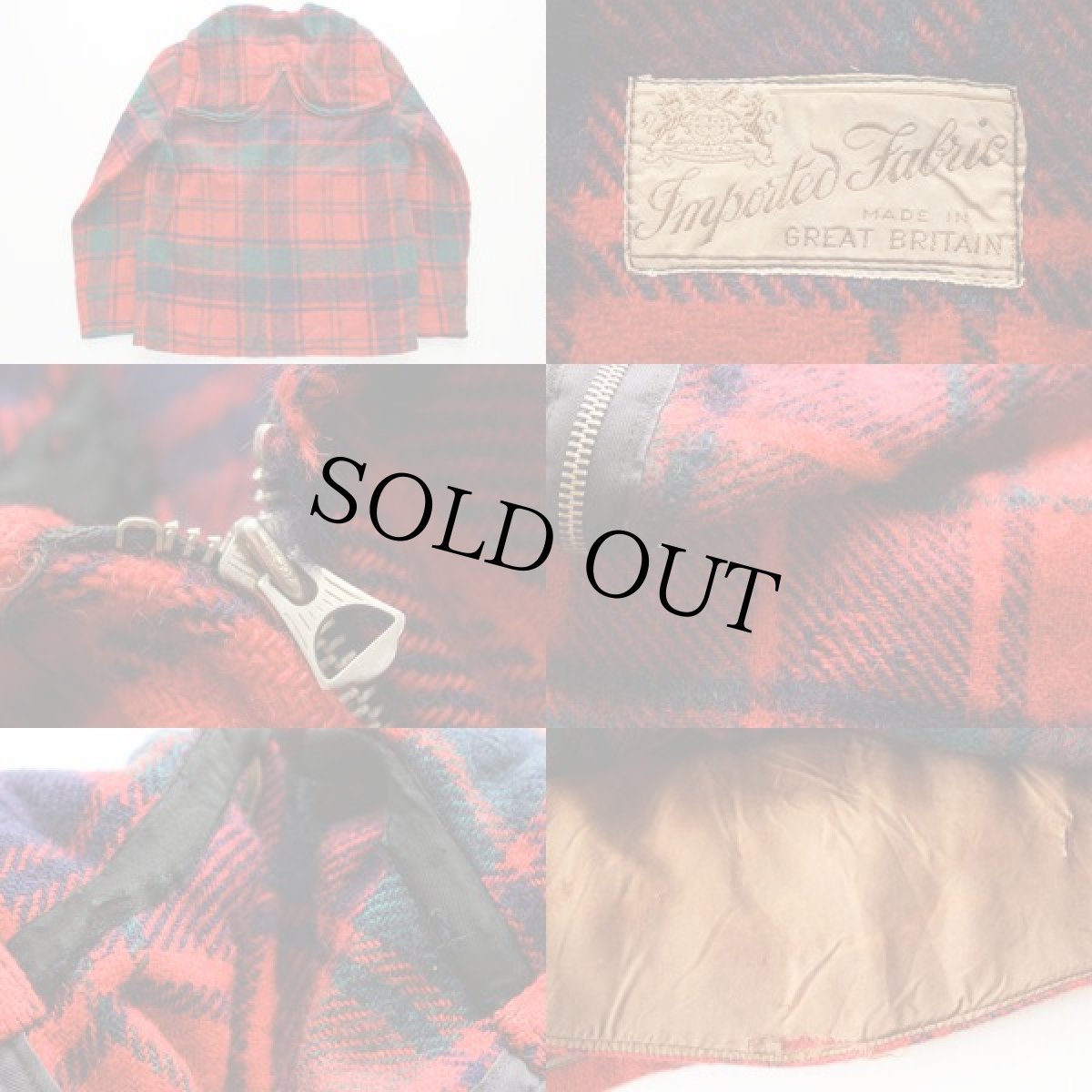 画像4: 40s 英国製 タータンチェック ハーフジップ プルオーバー ウールパーカー (4)