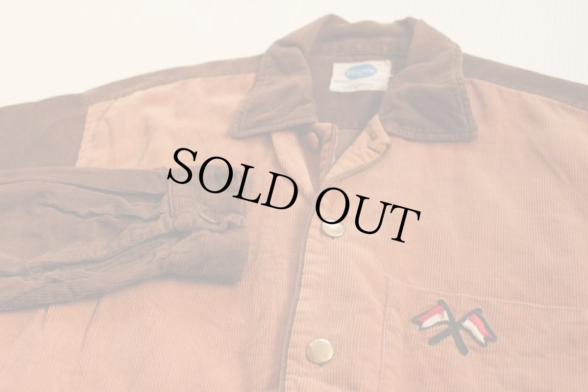 画像2: 60s SEARS PILGRIMピルグリム ツートン コーデュロイシャツ M (2)