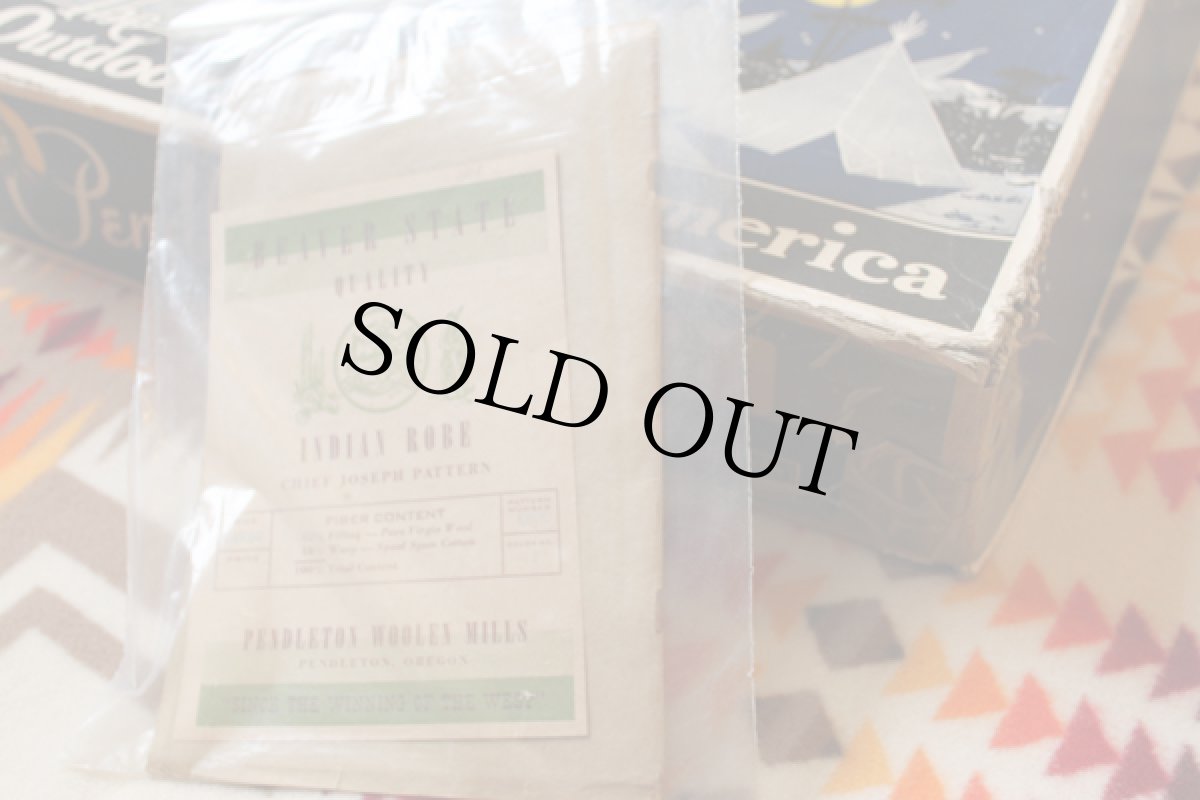 画像5: 50s PENDLETONペンドルトン チーフジョセフ ネイティブ柄 ウール ブランケット 箱付き (5)