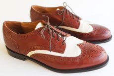 画像1: USA製 COLE-HAANコールハーン ツートン ウイングチップ レザーシューズ 10D★革靴 (1)
