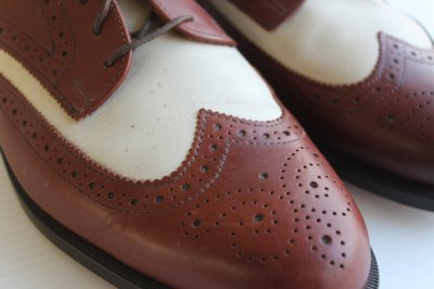 画像1: USA製 COLE-HAANコールハーン ツートン ウイングチップ レザーシューズ 10D★革靴