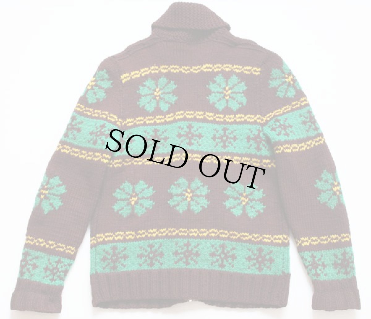 画像2: 60s ノルディック柄  ウール カウチンセーター (2)