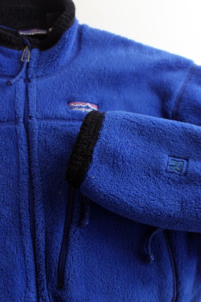 00s USA製 patagoniaパタゴニア R4 フリースジャケット 青 L★刺繍ロゴ
