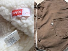 画像3: 70s USA製 Levi'sリーバイス ボアライナー コーデュロイベスト 薄茶 L (3)