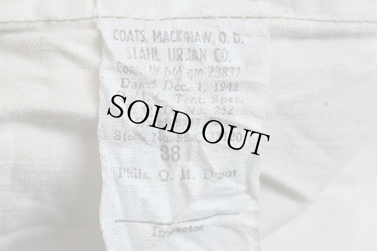 画像4: 40s 米軍 U.S.ARMY ショールカラー マッキーノコート オリーブドラブ 38 (4)