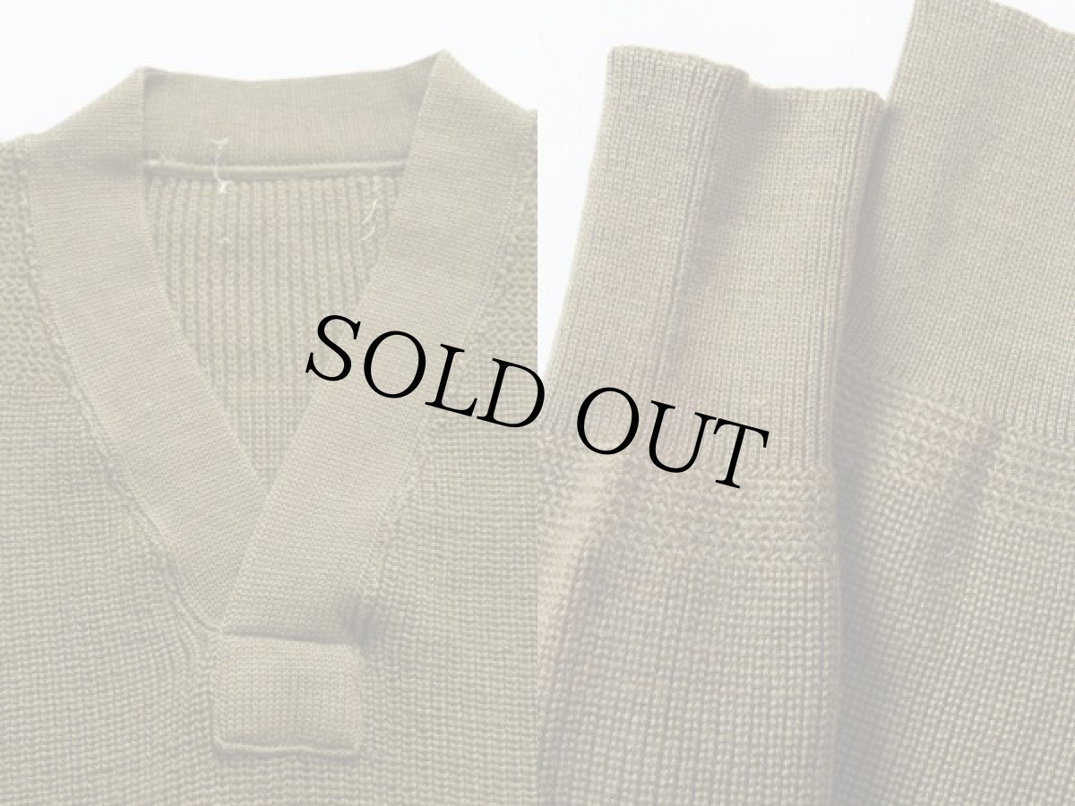 画像3: 40s 米軍 USAAF A-1 Vネック ウールニット セーター オリーブドラブ (3)