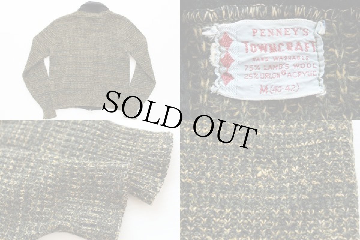 画像3: 50s PENNEY'S TOWNCRAFT ショールカラー ウールニット フルジップ セーター (3)