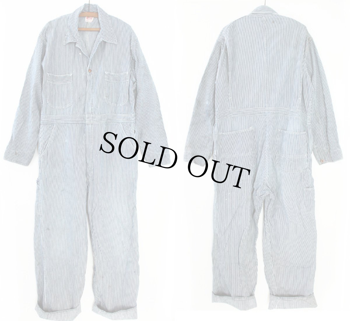 画像2: 50s USA製 COWDEN ヒッコリー オールインワン 44R★つなぎ (2)