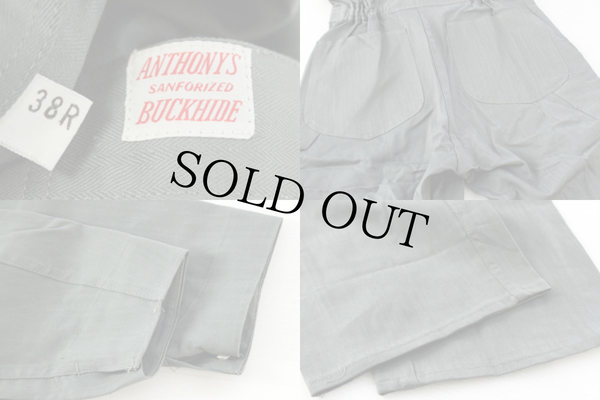 画像3: デッドストック★60s ANTHONY'S BUCKHIDE HBT ヘリンボーンツイル オールインワン 38R★つなぎ (3)