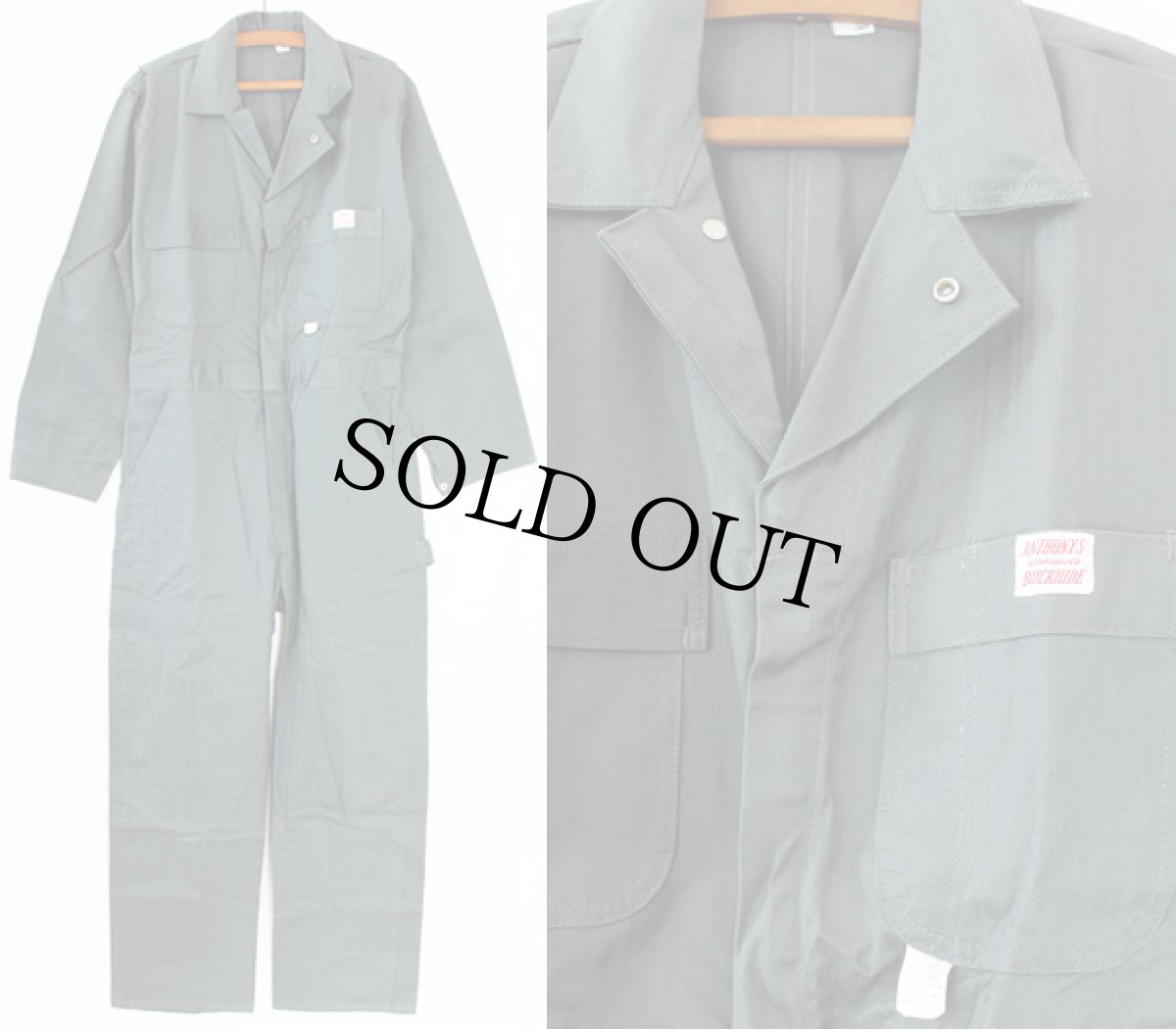 画像1: デッドストック★60s ANTHONY'S BUCKHIDE HBT ヘリンボーンツイル オールインワン 38R★つなぎ (1)
