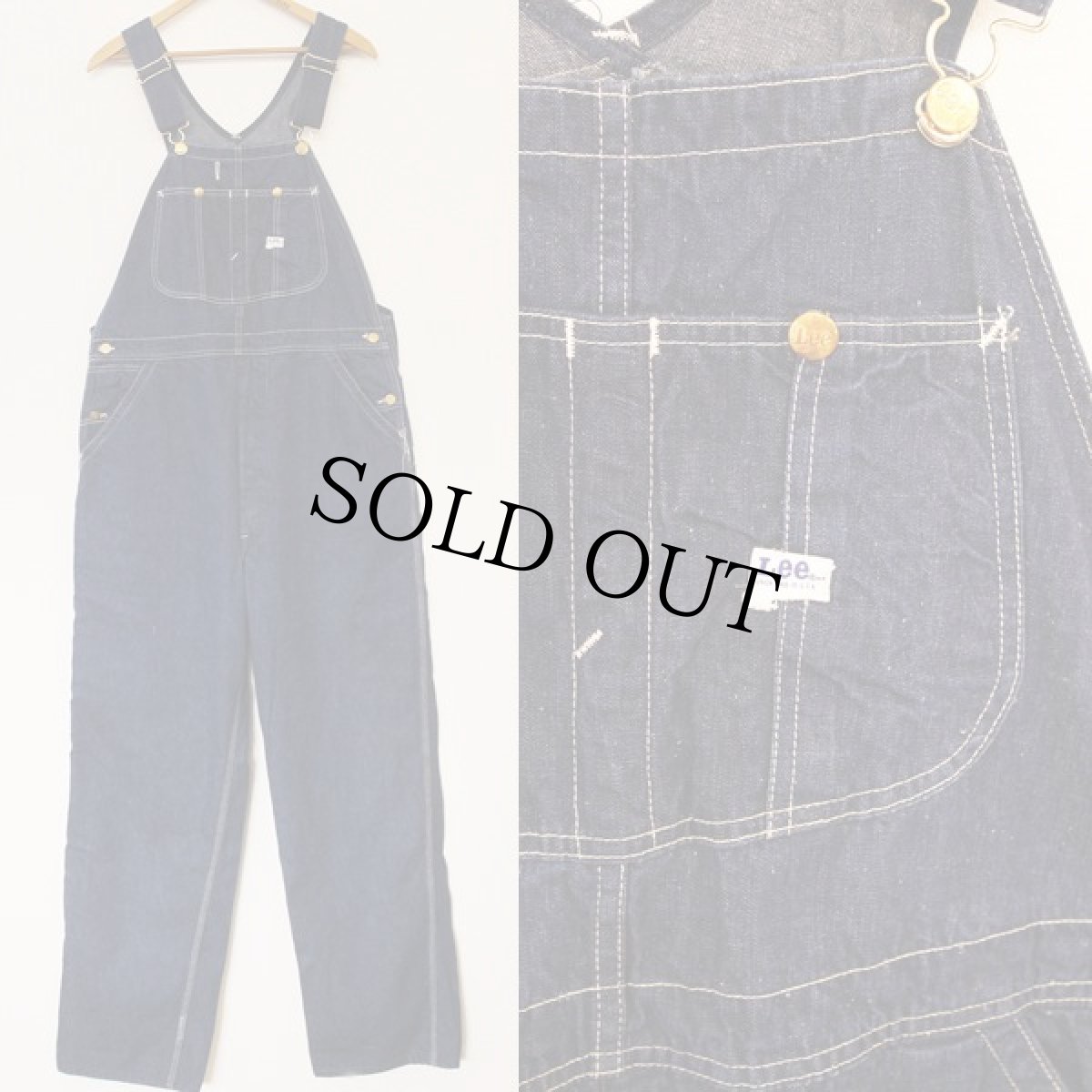 画像2: 60s USA製 Leeリー JELT DENIMジェルトデニム オーバーオール (2)
