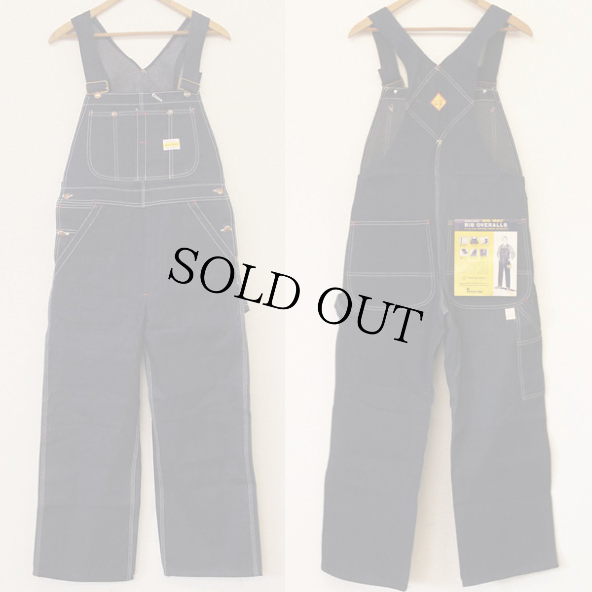 画像2: デッドストック★60s USA製 PENNEY'S PAYDAY インディゴ デニム オーバーオール 32×30 (2)