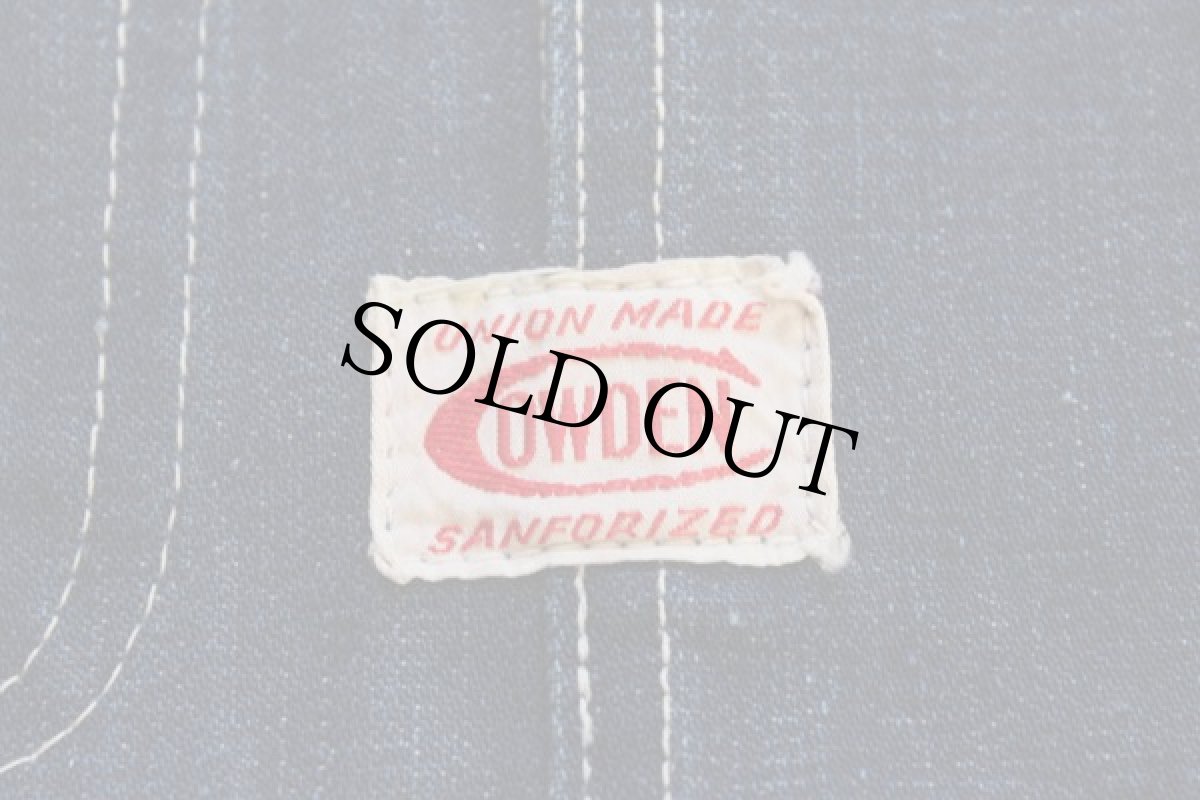 画像4: 40s COWDEN 大戦モデル 月桂樹ボタン インディゴ デニム カバーオール 濃紺 (4)