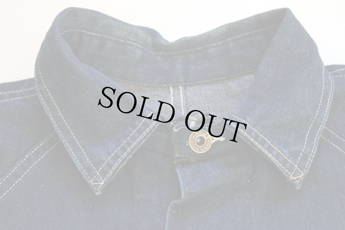 画像3: 40s COWDEN 大戦モデル 月桂樹ボタン インディゴ デニム カバーオール 濃紺 (3)