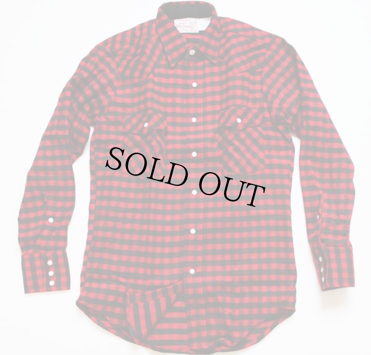 画像2: デッドストック★80s USA製 SADDLEKING by Key ウエスタンネルシャツ 赤 (2)