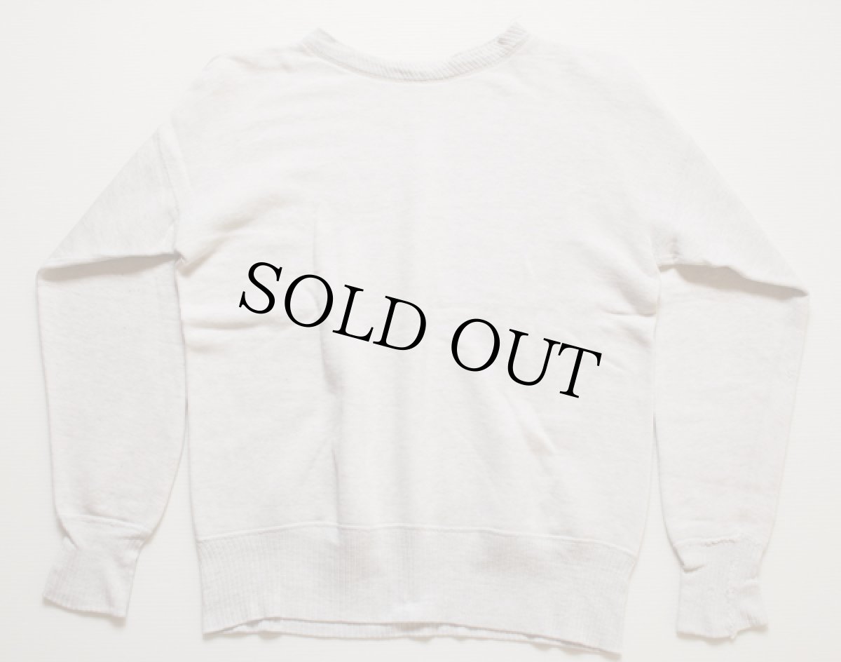 画像2: 40s UNKNOWN 前V 針抜きリブ コットン スウェット オートミール (2)