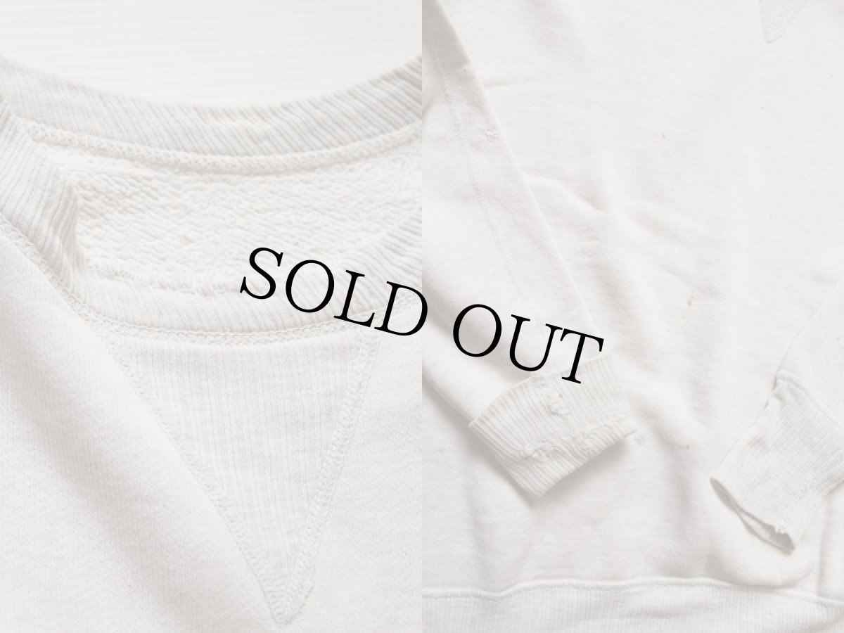 画像3: 40s UNKNOWN 前V 針抜きリブ コットン スウェット オートミール (3)