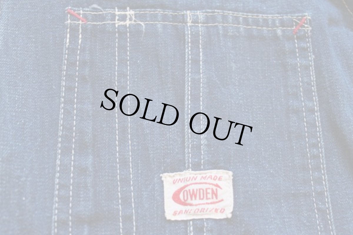 画像4: 40s COWDEN 大戦モデル 月桂樹ボタン インディゴ デニム カバーオール (4)