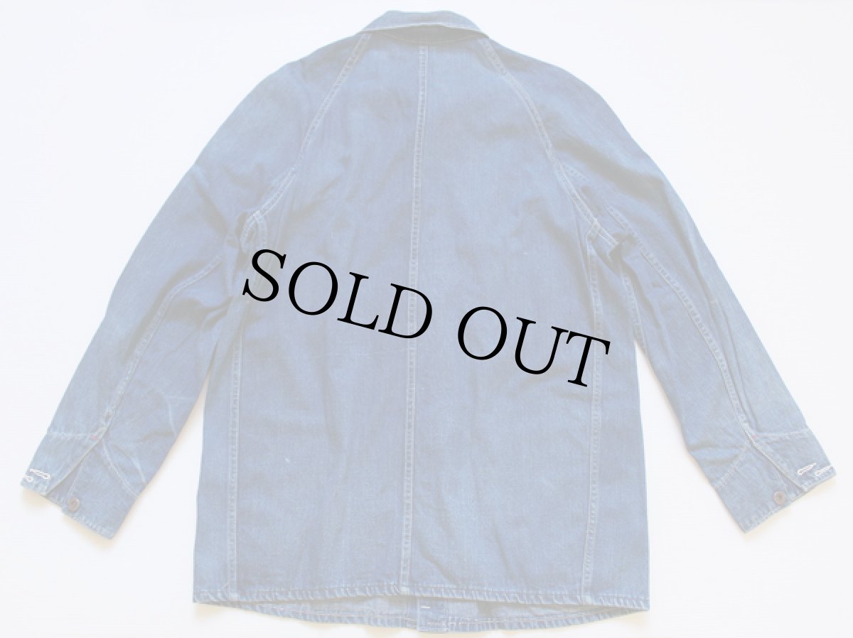 画像2: 40s COWDEN 大戦モデル 月桂樹ボタン インディゴ デニム カバーオール (2)