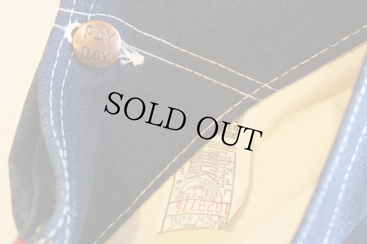 画像4: デッドストック★60s USA製 PENNEY'S PAYDAY インディゴ デニム オーバーオール 32×30 (4)