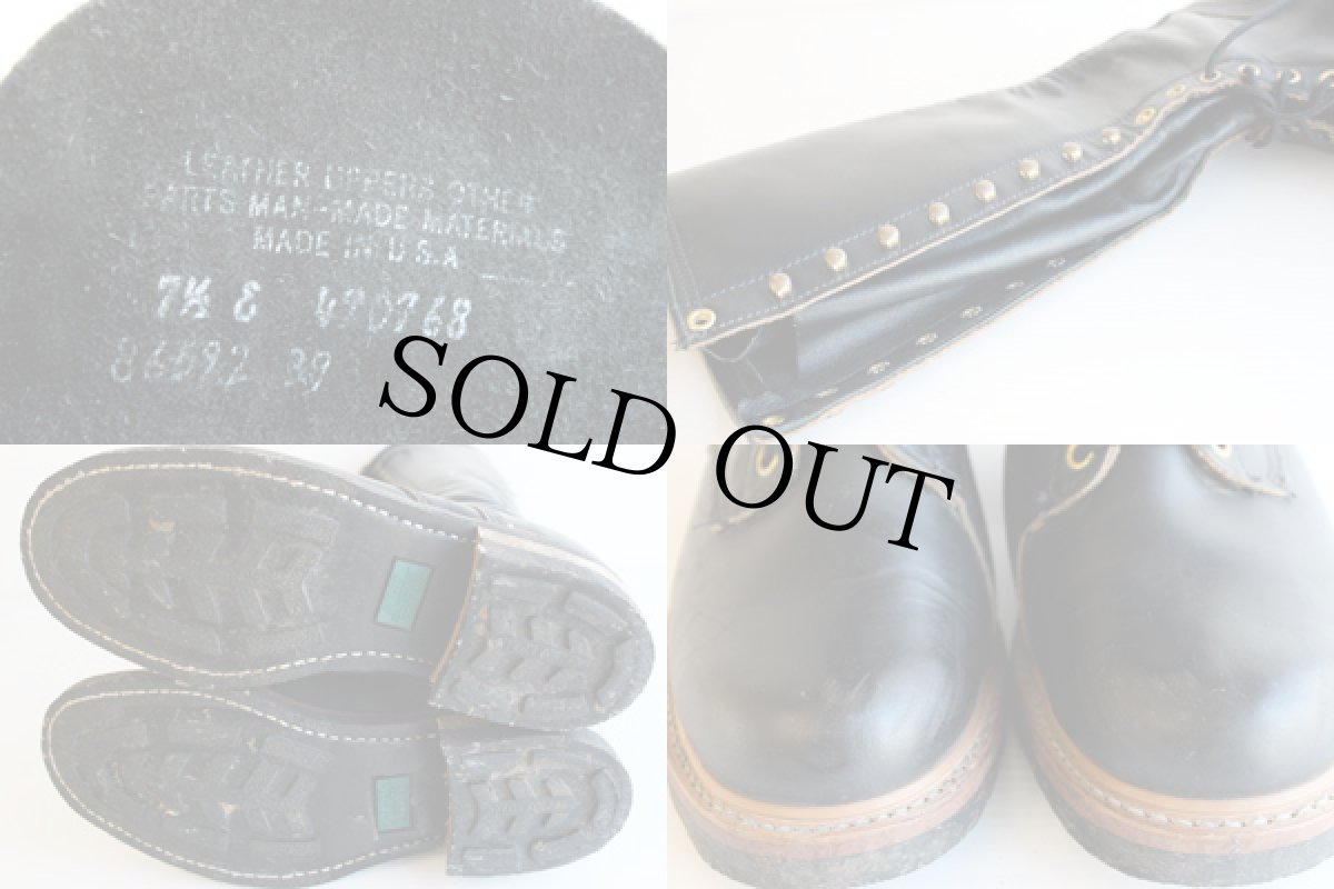 画像2: USA製 UNKNOWN 編み上げ ロング ラインマンブーツ 7.5E (2)