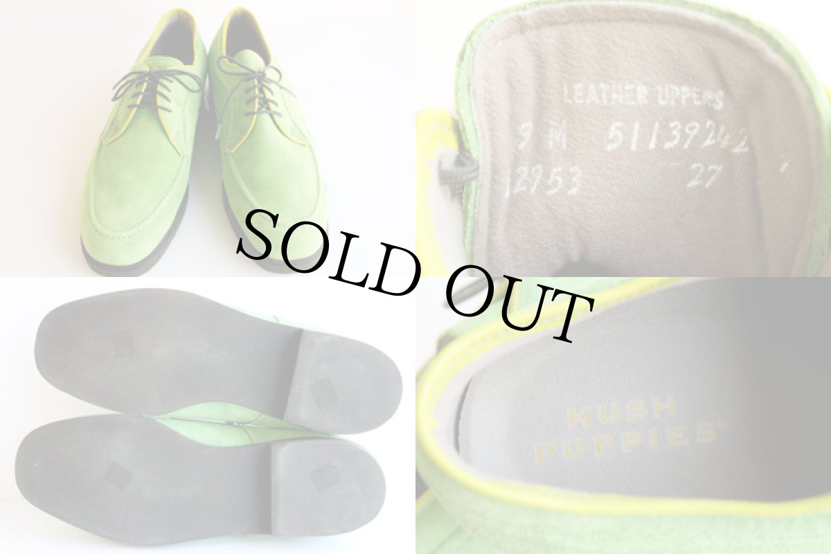 画像3: デッドストック★USA製 HUSH PUPPIESハッシュパピー スエードレザーシューズ 黄緑★革靴 (3)